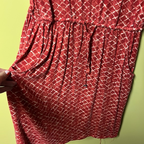 Small Lucky Brand red pattern summer dress - Picture 4 of 5